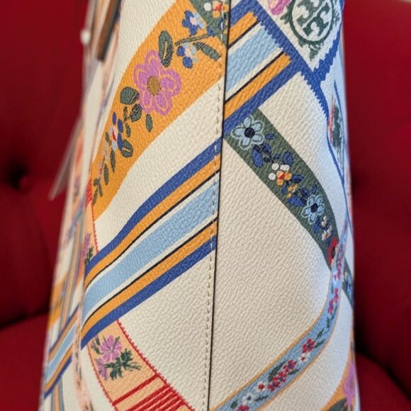 NWT Tory Burch - Kerrington Square Tote in Ribbon Weave Bias Allover Style 82352 - Picture 6 of 8